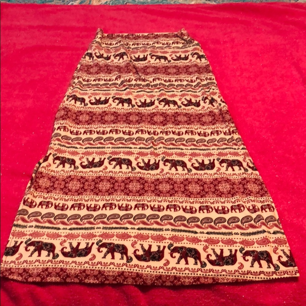 Elephant Print Maxi Skirt